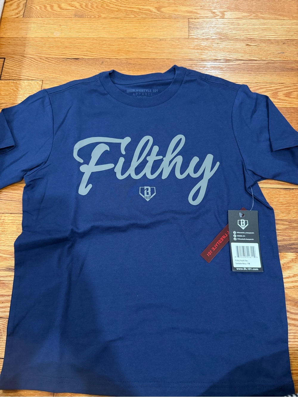 Baseball Lifestyle 101 Filthy Navy Blue T Shirt Size Medium Brand New With Tags